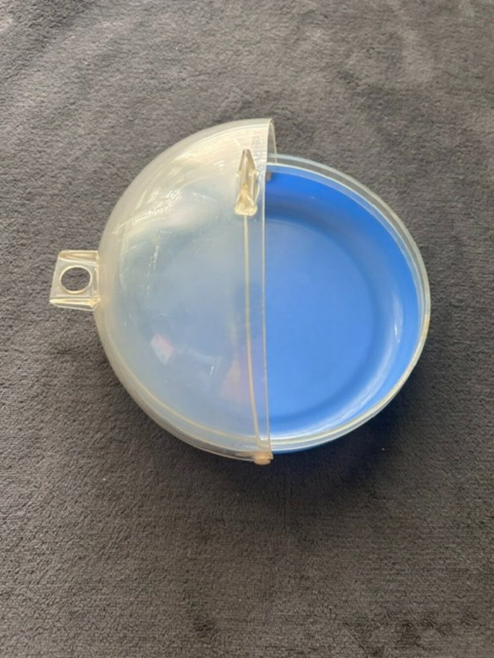 Vintage Schiller Plastik Blue Roll Top Serving Tray or Keeper